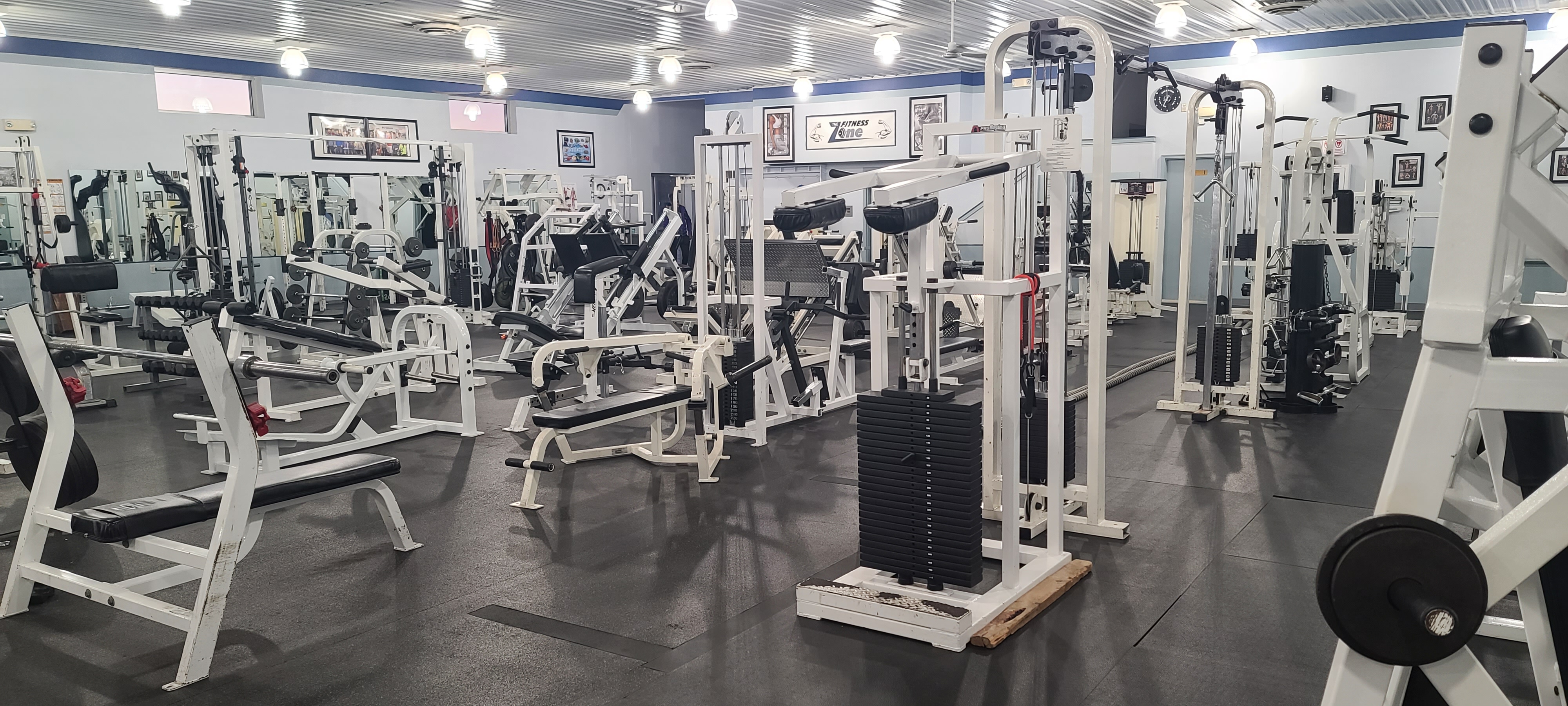 a room of weight training equipment